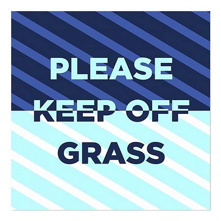 Cgsignlab | אנא שמור על דשא -חלון כחול נצמד בחלון | 12 x12